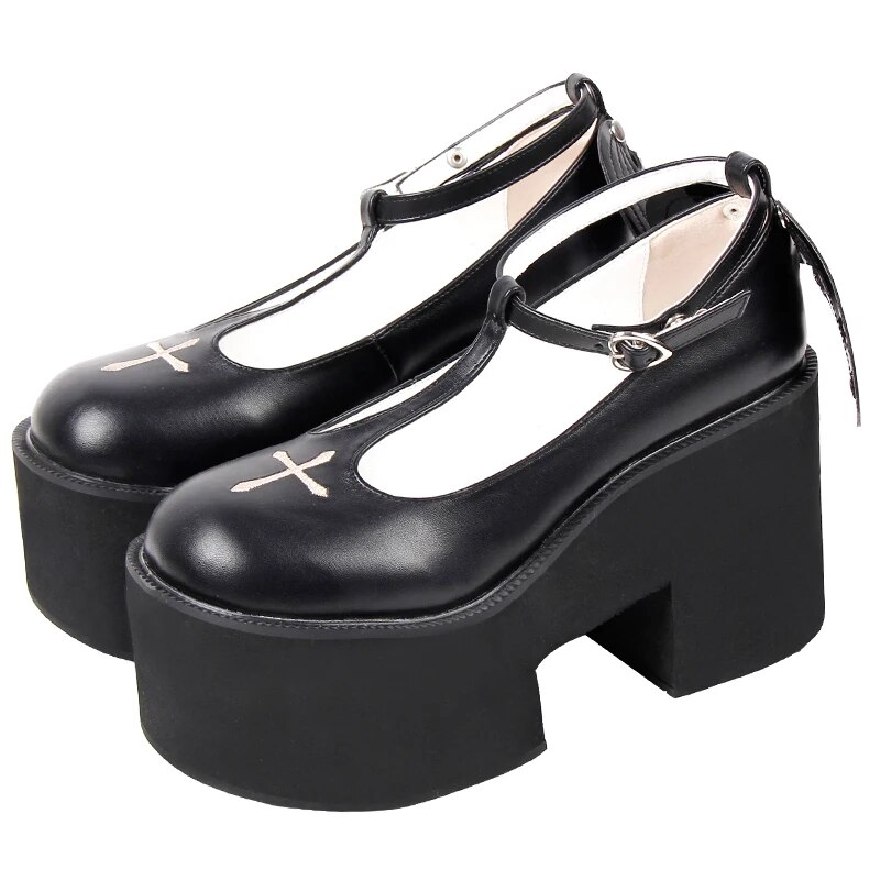 VCshoes Woman Girl Lolita Cosplay Shoes Lady High Heels Wedges Pumps Women Dress Party Princess Shoes Wings 8461 PU