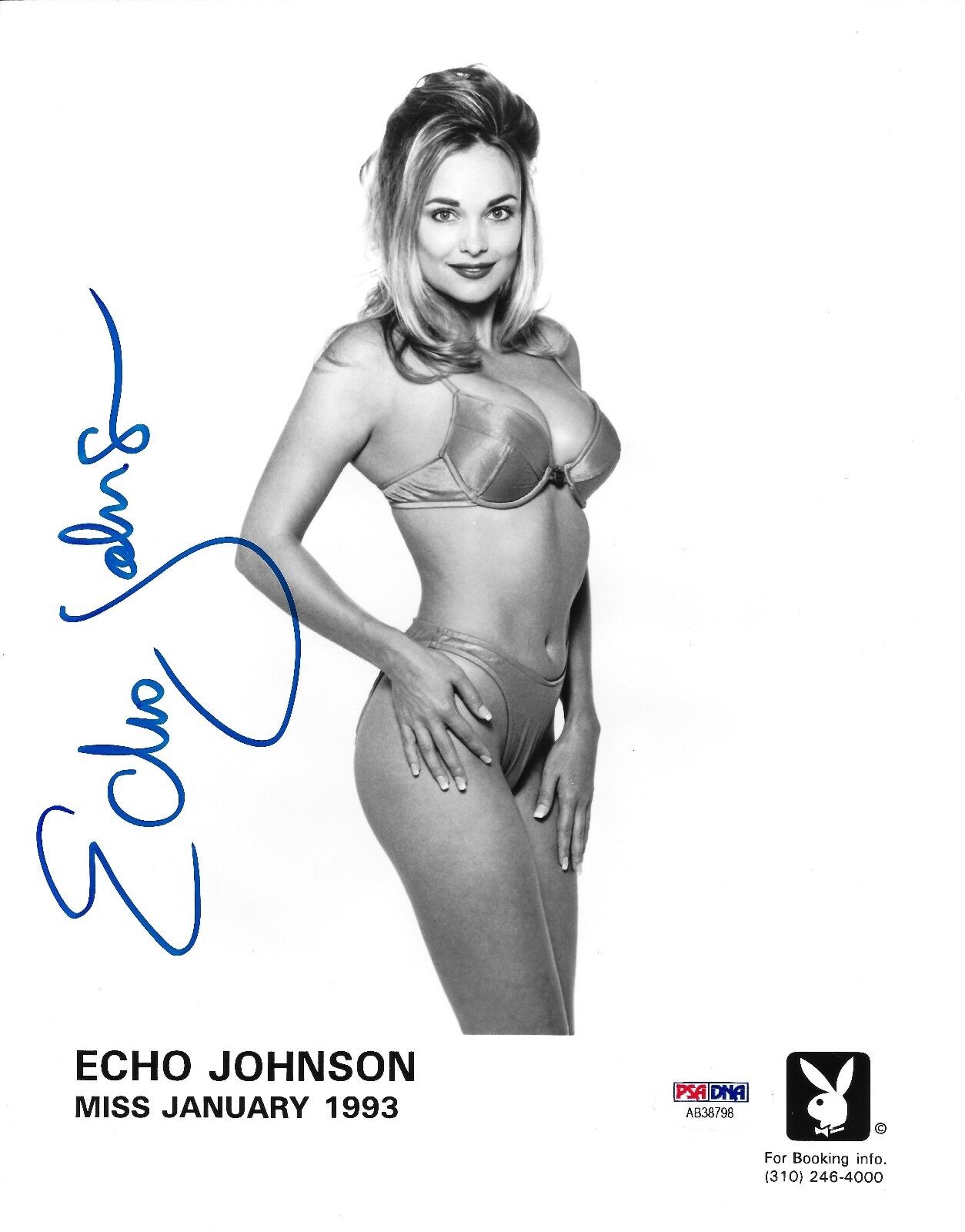 Echo Johnson Signed Playboy 8x10 Photo Poster painting PSA/DNA COA Official 93 Playmate Headshot