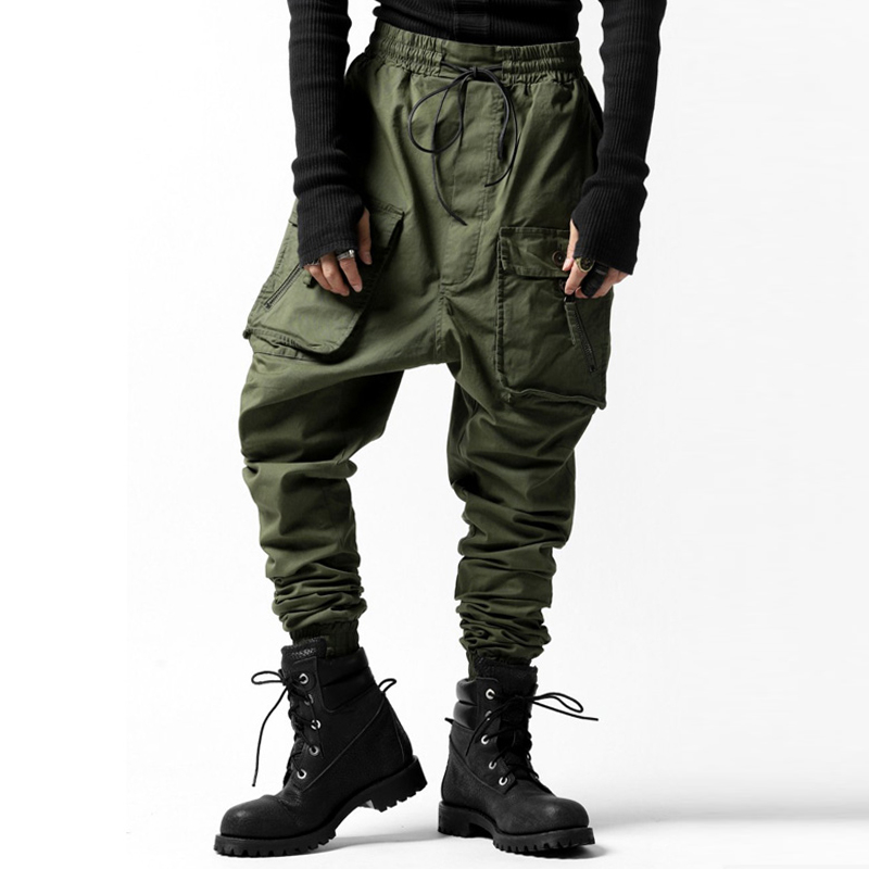 Military Vintage Harem Distressed Multi-pocket Pencil Slacks Casual Pants