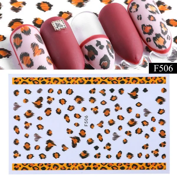 Nail Stickers Back Glue Sexy Leopard Snakeskin Pattern Designs Nail Decal Decoration Tips For Beauty Salons-Nail Inspo