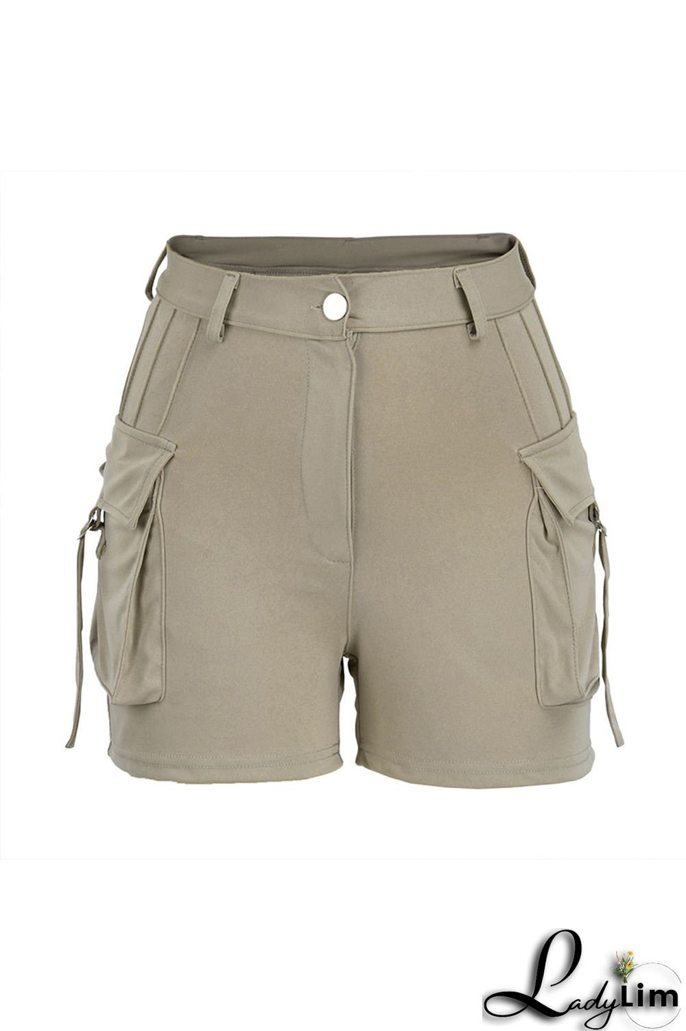 Pink Fashion Casual Solid Patchwork Regular High Waist Shorts