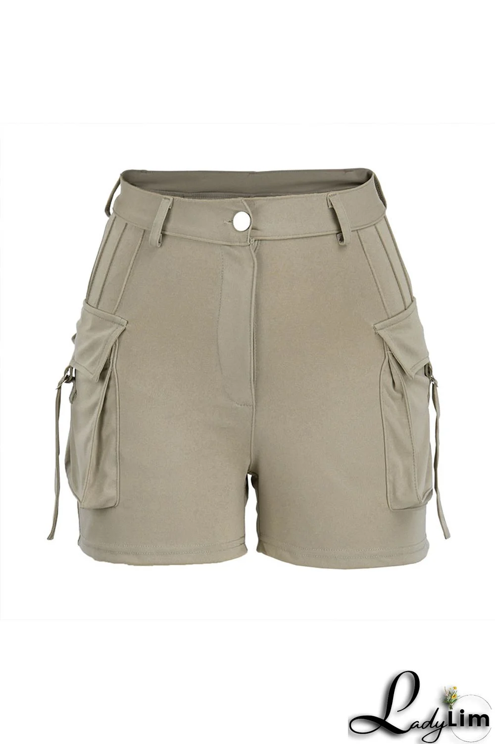 Pink Fashion Casual Solid Patchwork Regular High Waist Shorts