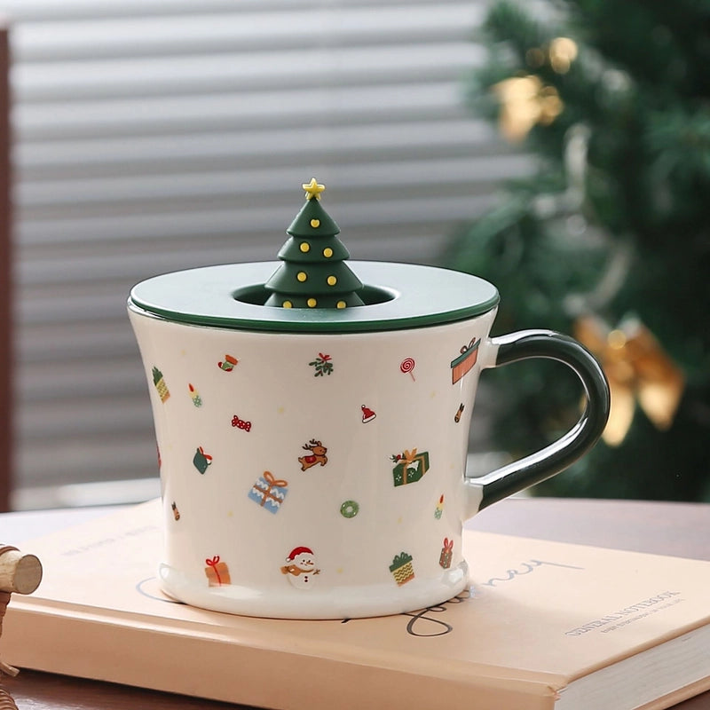 Christmas Cute Christmas Tree Santa Claus Ceramics Mug 1 Piece