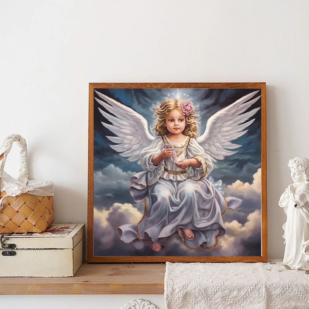 Diamond Painting - Full Round Drill - Angel Girl(Canvas|30*30cm)