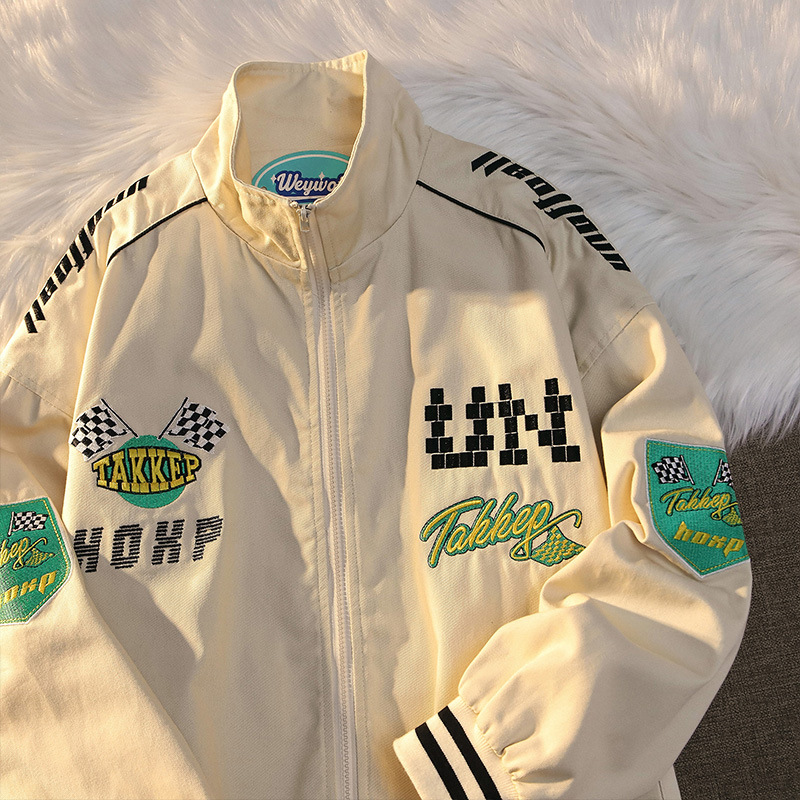 Parigaminghub fall outfits women American Vintage Storm Jacket Embroidery Street Baseball Sweatshirt Jacket Men Loose Fashion Casual Couple Early Fall Y2k Hoodie Hoodies