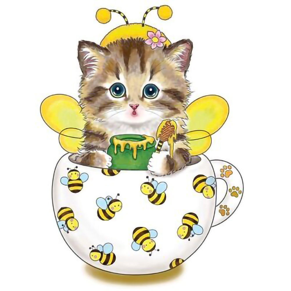 

Kitten - 11CT Stamped Cross Stitch - 35*35CM, 501 Original