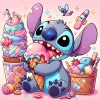 Stitch Eating Ice Cream-11CT Stamped Cross Stitch 40*40cm/15.75*15.75in