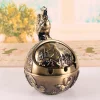 Retro Windproof Ashtray Hand-Carved Creative Personality Bronze Metal Windproof Ashtray
