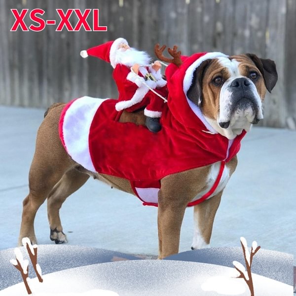 Running Santa Christmas Pet Costumes Santa Dog Costume Dog Apparel Party Dressing up Clothing for Small Large Dogs Cats Clothes Pet Outfit - Shop Trendy Women's Fashion | TeeYours