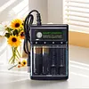 4 Slots Battery Charger with USB Cable Smart Charger for 1.5V AA/AAA Batteries