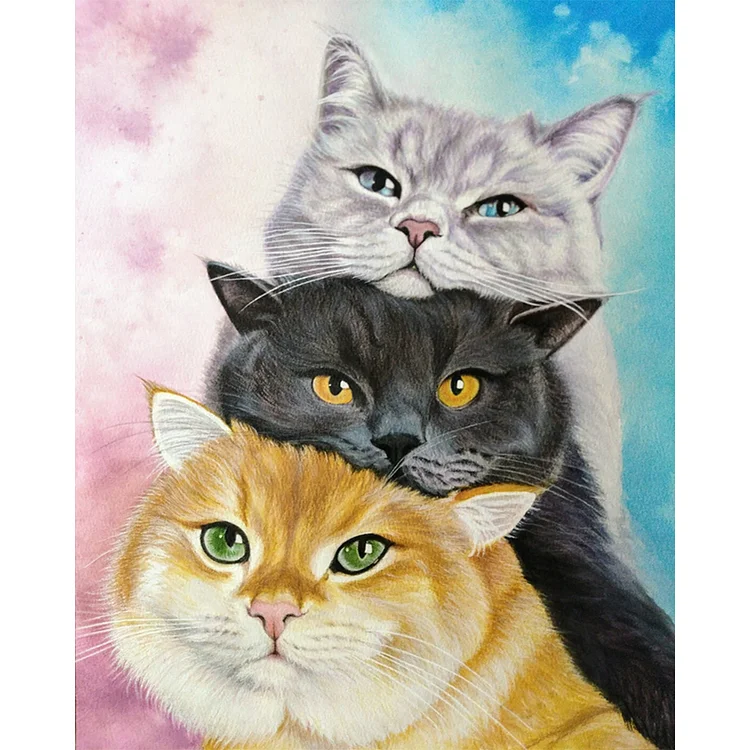Three Cats - Paint By Numbers(40*50cm)