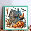 Pumpkin Rooster Cottage-11CT Stamped Cross Stitch 40*40cm/15.75*15.75in tapestrymarket