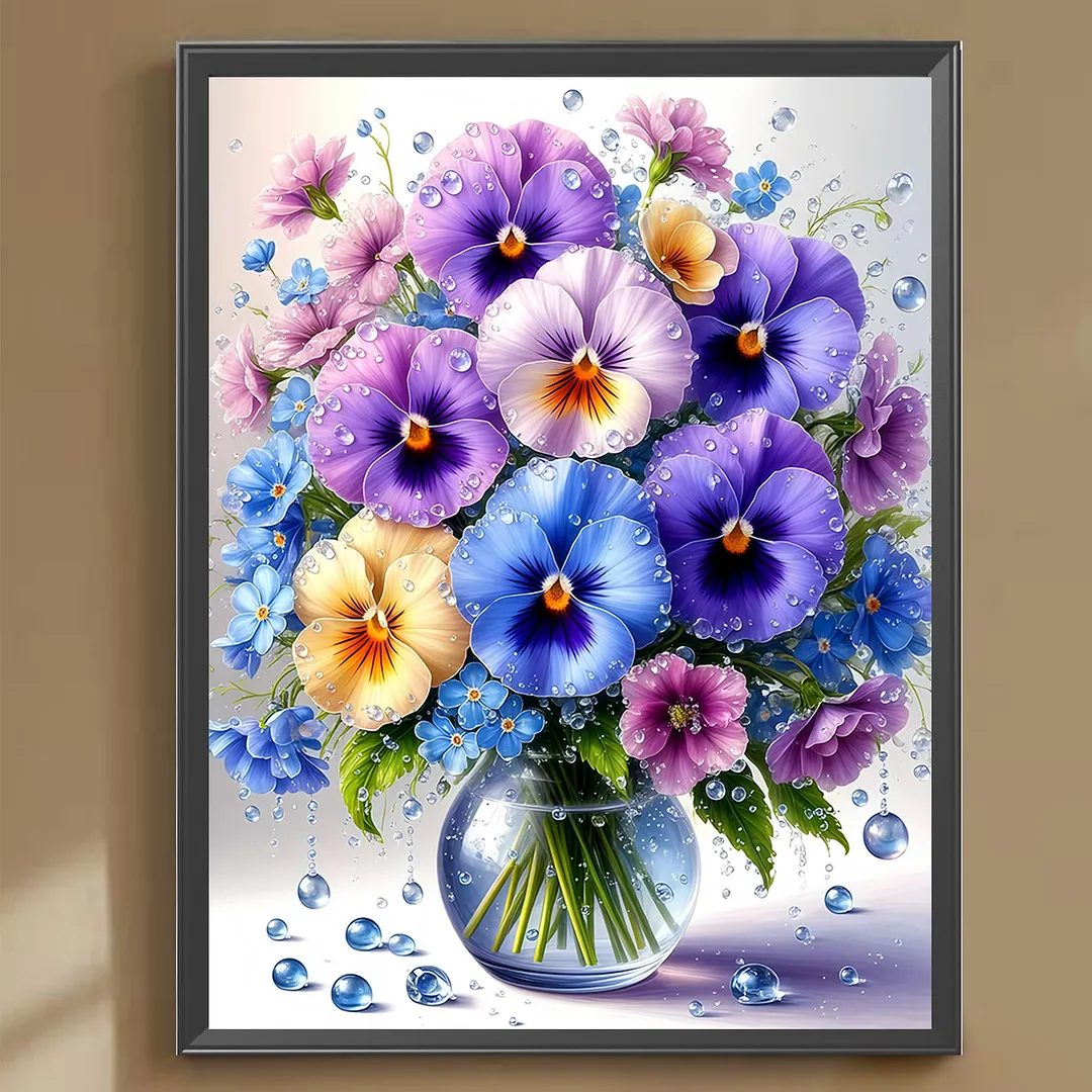 Vase Bouquet Full DIY 5D Round Drill Diamond Art Kits 11.81x15.75Inch Diamond Dots Paintings Picture Arts Craft Diamond Crystal Rhinestones Painting Kits for Adults Beginner Home Wall Decoration Gift