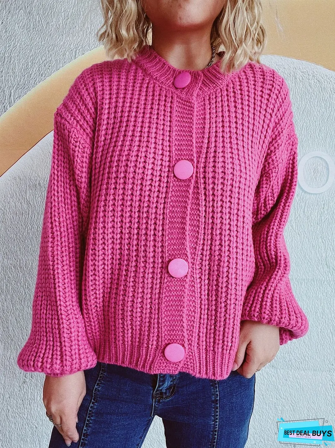 Button Up Long Sleeve Cardigan