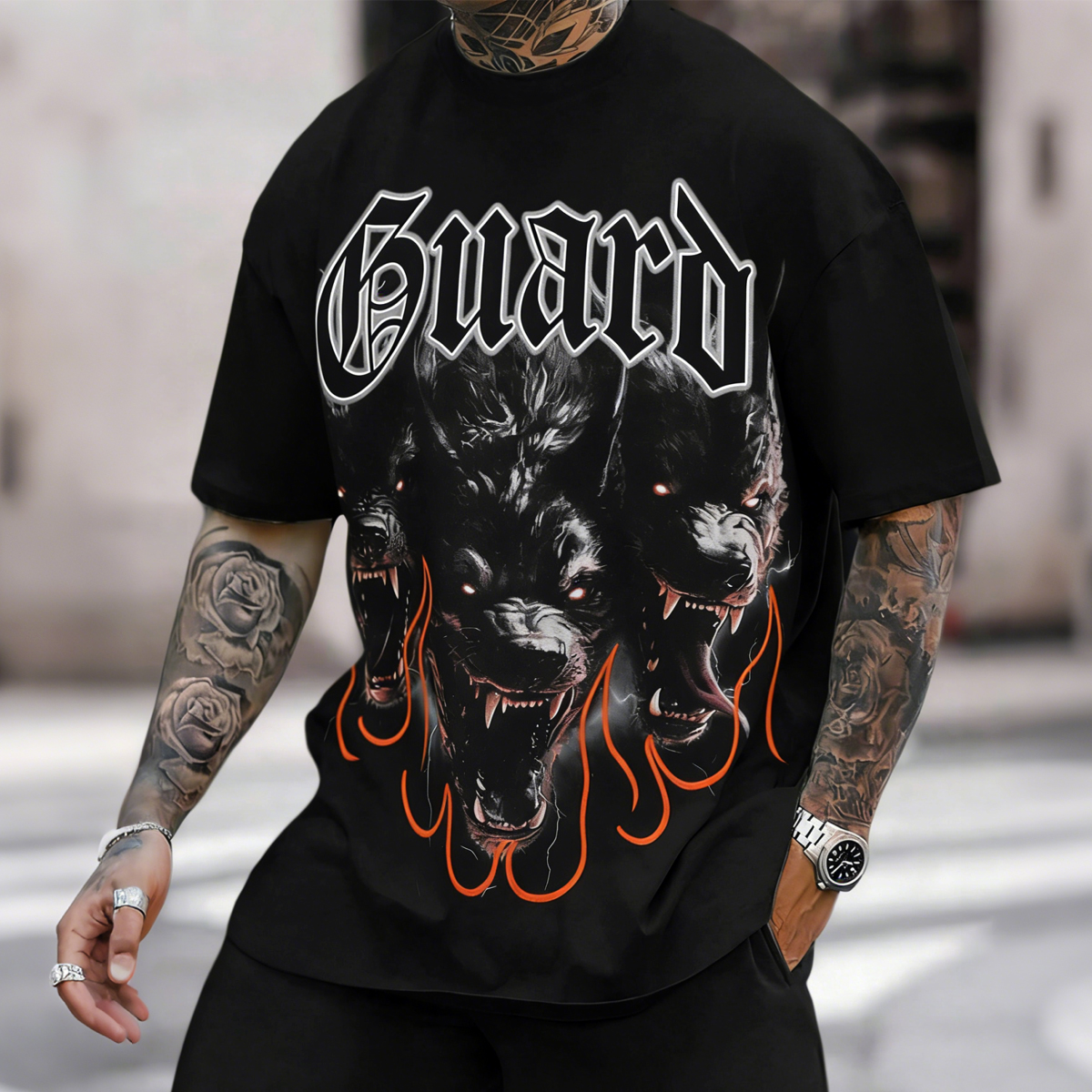 Cotton Wolf Graphic Short Sleeve Tee