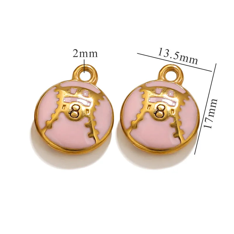 1 Piece 13.5*17mm 304 Stainless Steel Volleyball Baseball Football Pendant Jewelry Accessories