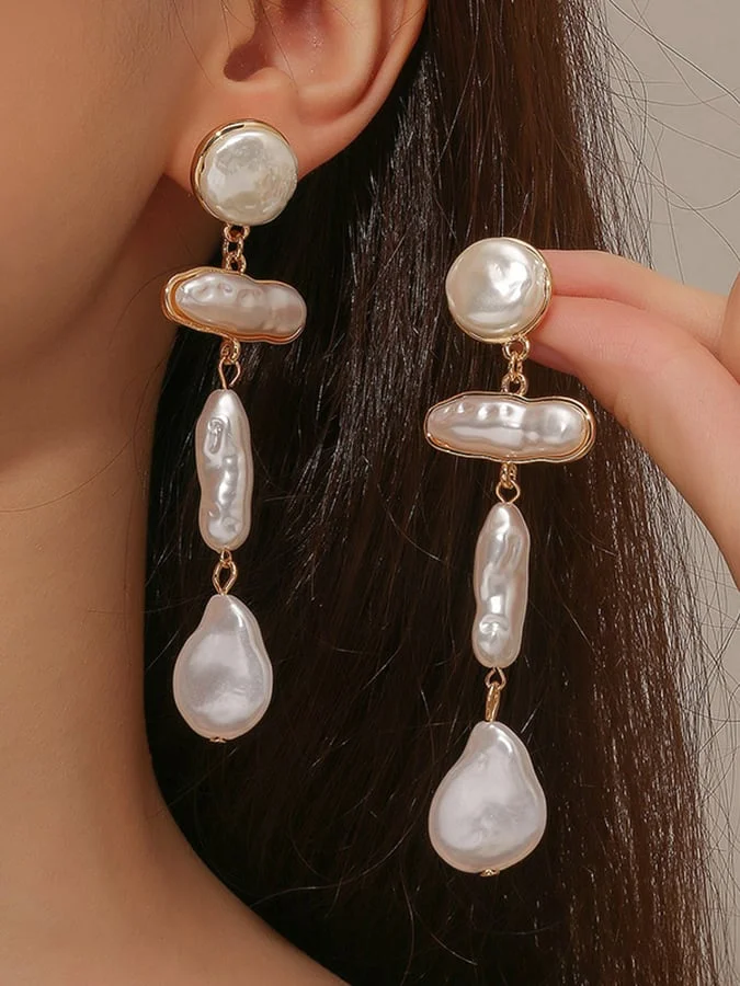 Trendy Baroque Pearl Earrings socialshop