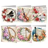 (US Local)6Pcs Peacock Painting Greeting Card Rhinestone Painting Card Kit for Party Favor