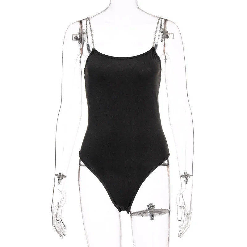 Brownm Brownm And Summer New Diamond Chain Shoulder Strap Spilt Sleeveless Sling Sexy Back Onesie Women's Clothing