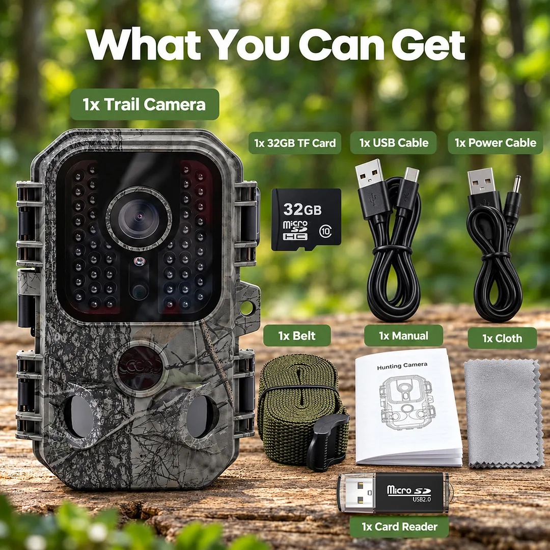 BEBANG Trail Camera, 120&deg; Wide-Angle Night Vision Game Camera for Deer Scouting