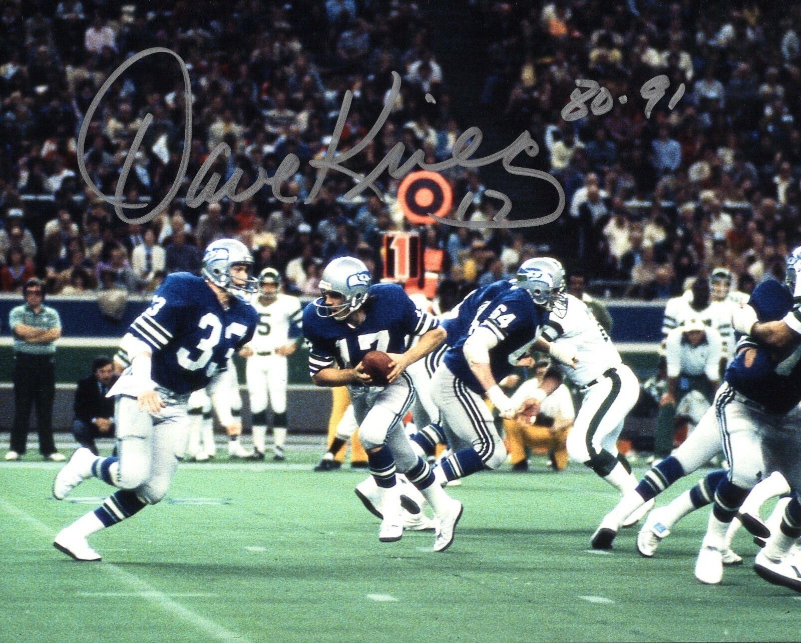 Dave Krieg Autographed Signed AUTO 8x10 Photo Poster painting #9 Seattle Seahawks