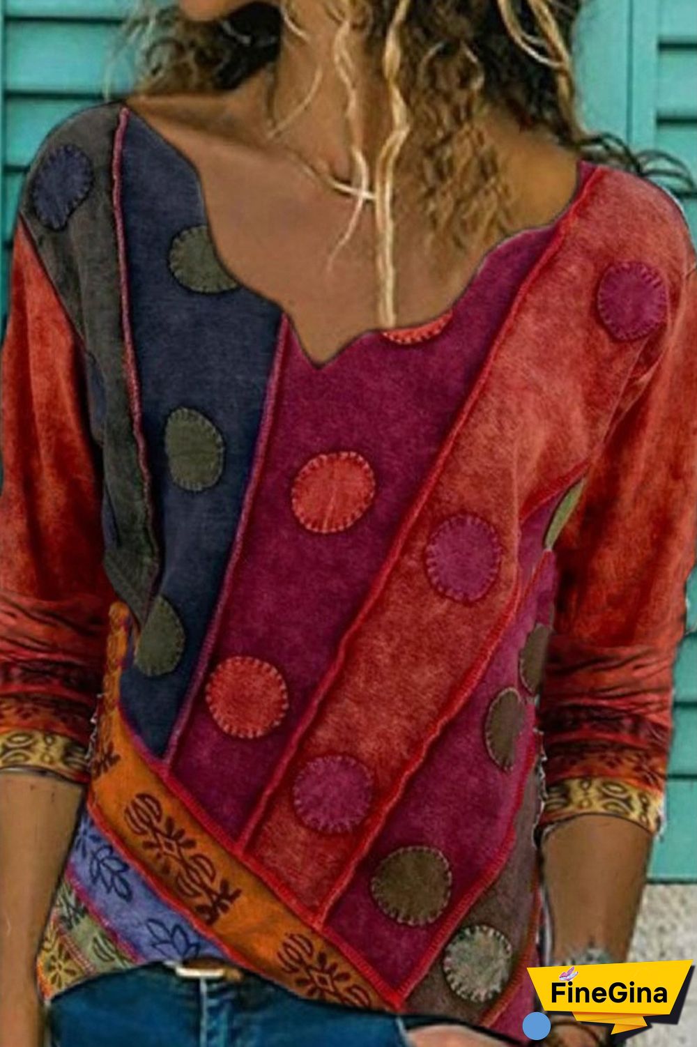 Sweetheart Neck Long Sleeve T-Shirt