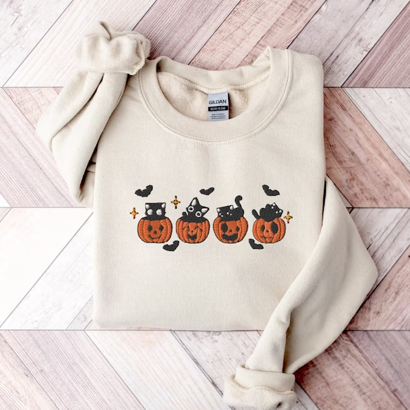 Embroidered Halloween Sweatshirt