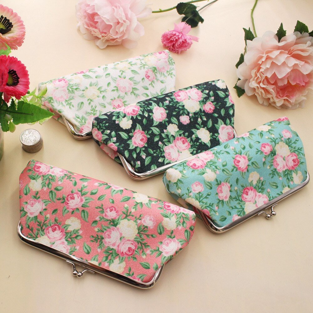 Vintage Long Wallet Women Flower Printing Coin Purses Hasp Cash Card Handbags Clutch Money Phones Keys Holder Wallet Gift US Mall Lifes