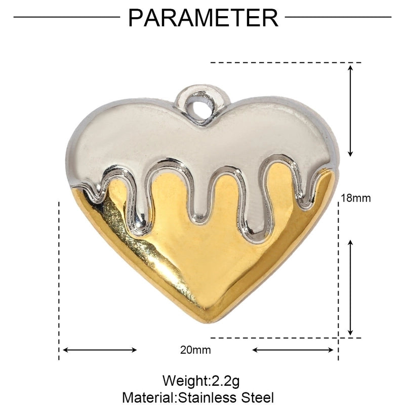 3 PCS/Package 304 Stainless Steel Rhinestones Heart Shape Pendant Jewelry Accessories