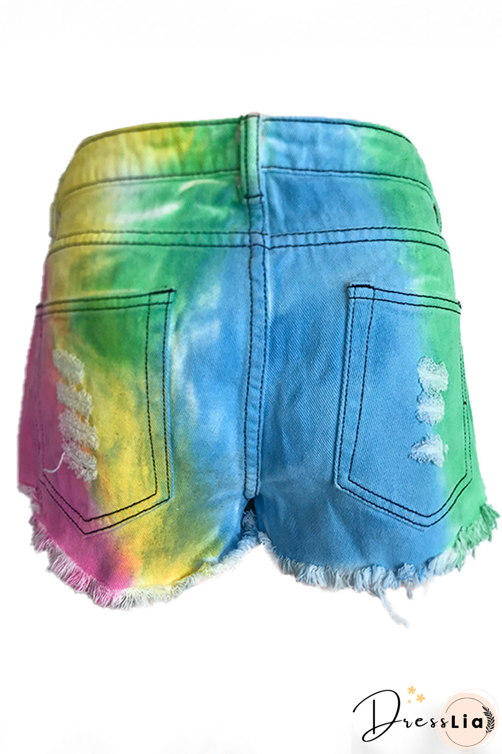 Denim Tassel Multicolor High Waist Casual Shorts
