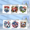 6Pcs Diamond Painting Football Greeting Card Set with Envelopes for Beginner Adult Holiday Gifts