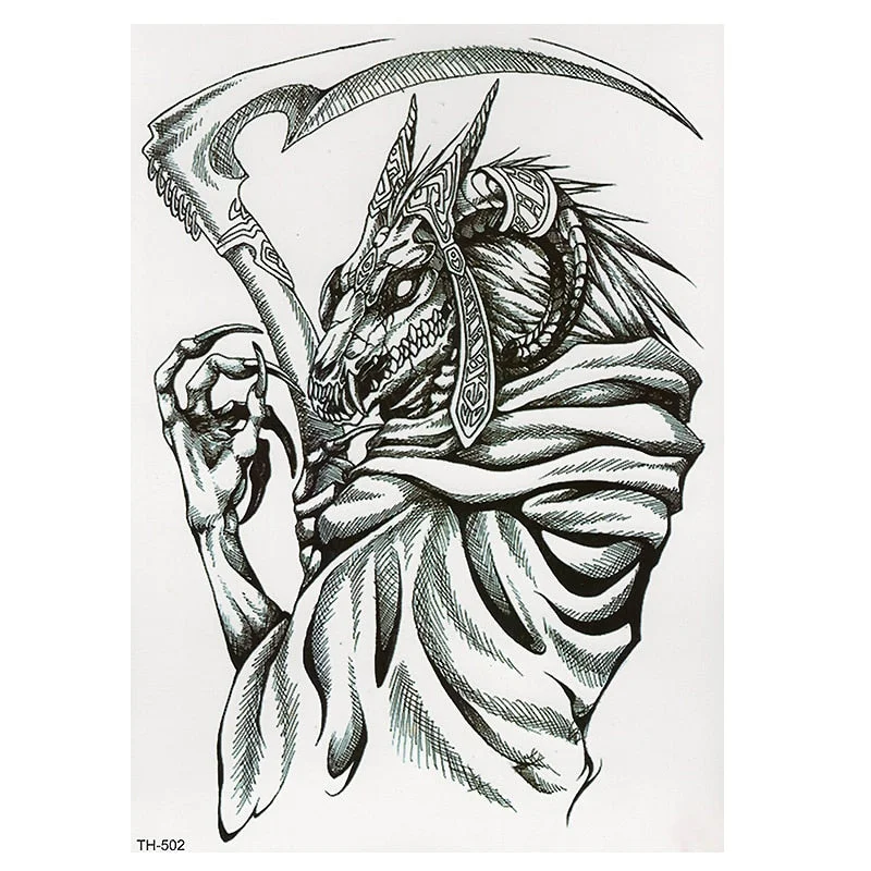 CROWN SKULL SCYTHE DEATH ANGEL WINGS CROSS TEMPORARY TATTOO, CRUCIFIX, BODY ART, MENS, WOMENS