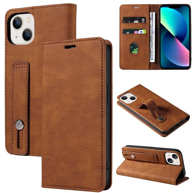 Leather Clamshell Case Cover for iPhone
