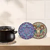 4Pcs Wooden Animals Abstract DIY Diamond Painting Placemats with Holder