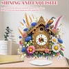 (US Local)Acrylic Special Shape Flower Bird Diamond Painting Clock Ornaments Kit