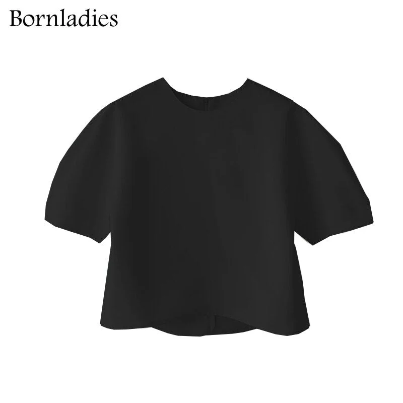 Bornladies Skirt Suits Women Summer Two Piece Set Short Sleeve O-neck T Shirt + High Waist Long Pleated Skirt 2 Piece Outfits