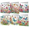 6Pcs carte de voeux fleur-bricolage