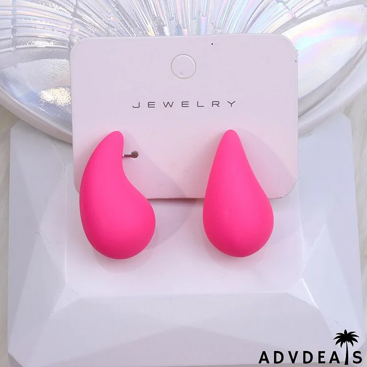 Women Fashion Simple Drop Shape Acrylic Earrings