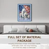American Flag And Wolf - Full Embroidery 3 Strands 11CT Stamped Cross Stitch - 45*60CM - Large Size