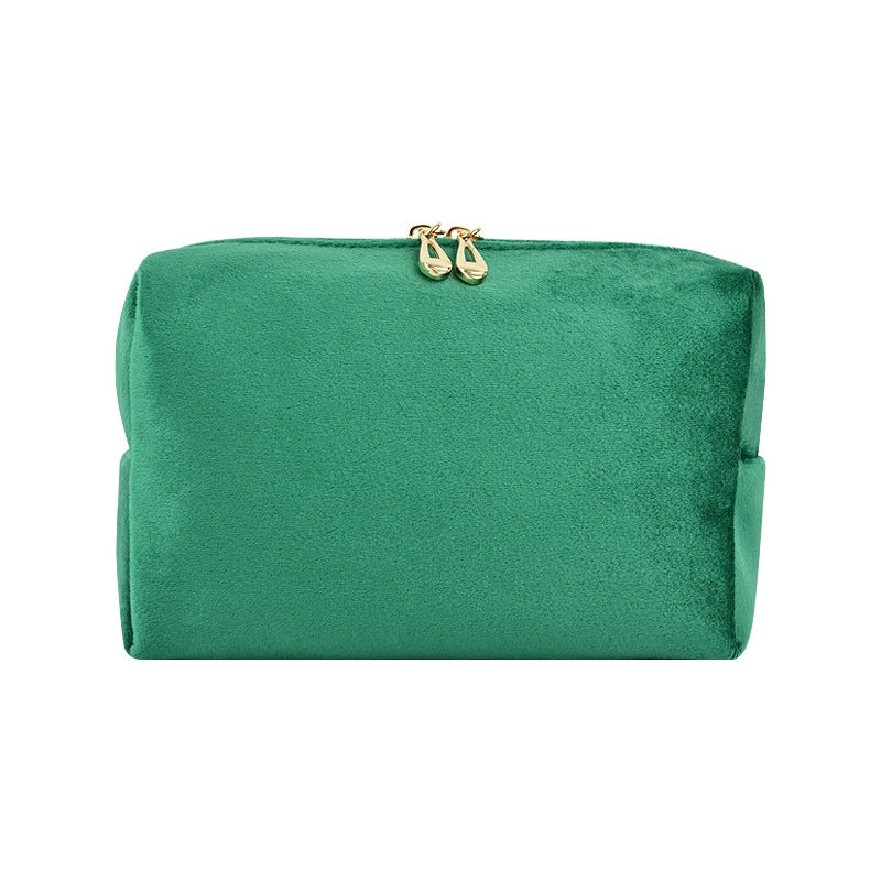 Vintage Style Classic Style Solid Color Velvet Square Makeup Bags4