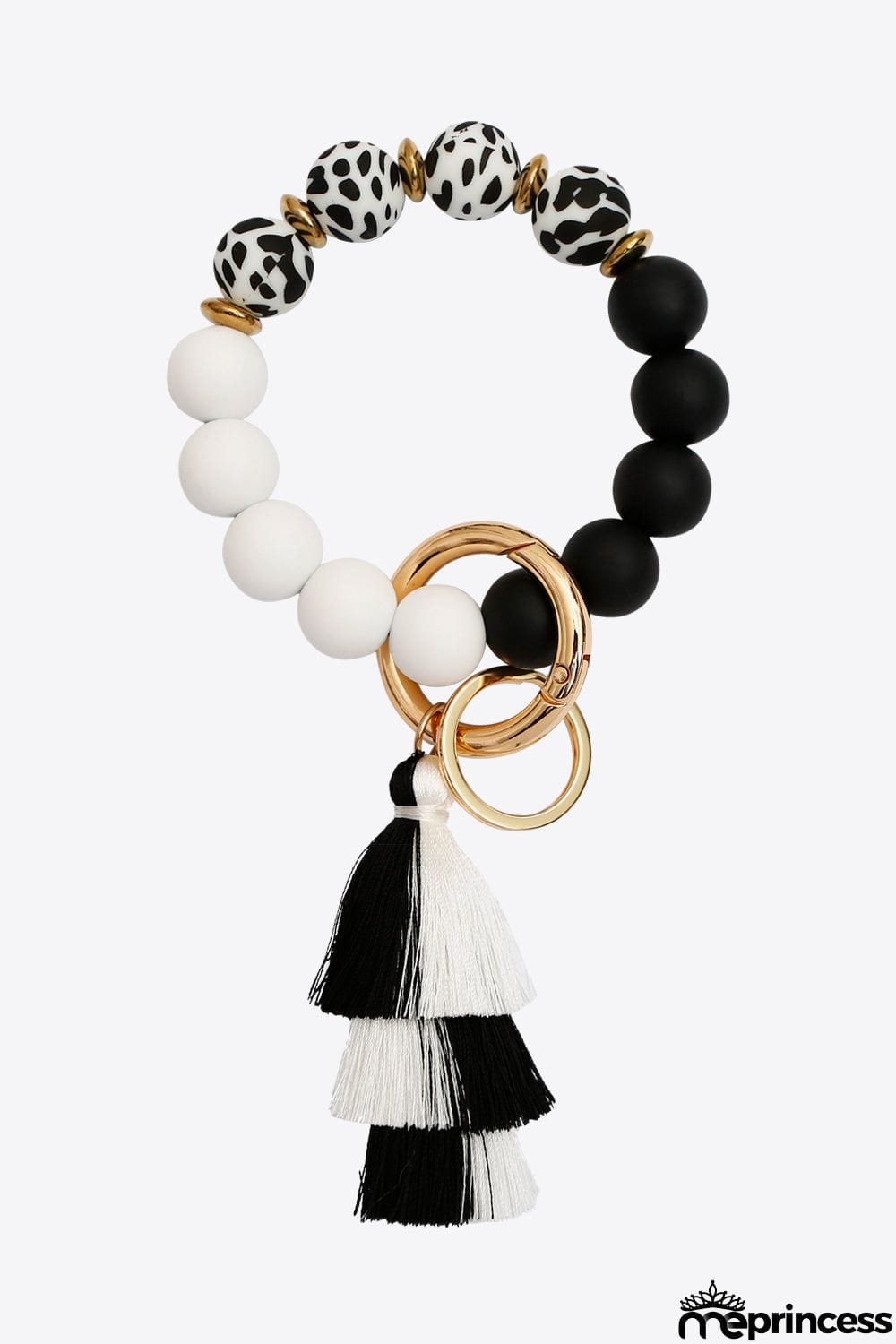 Beaded Keychain with Layered Tassel