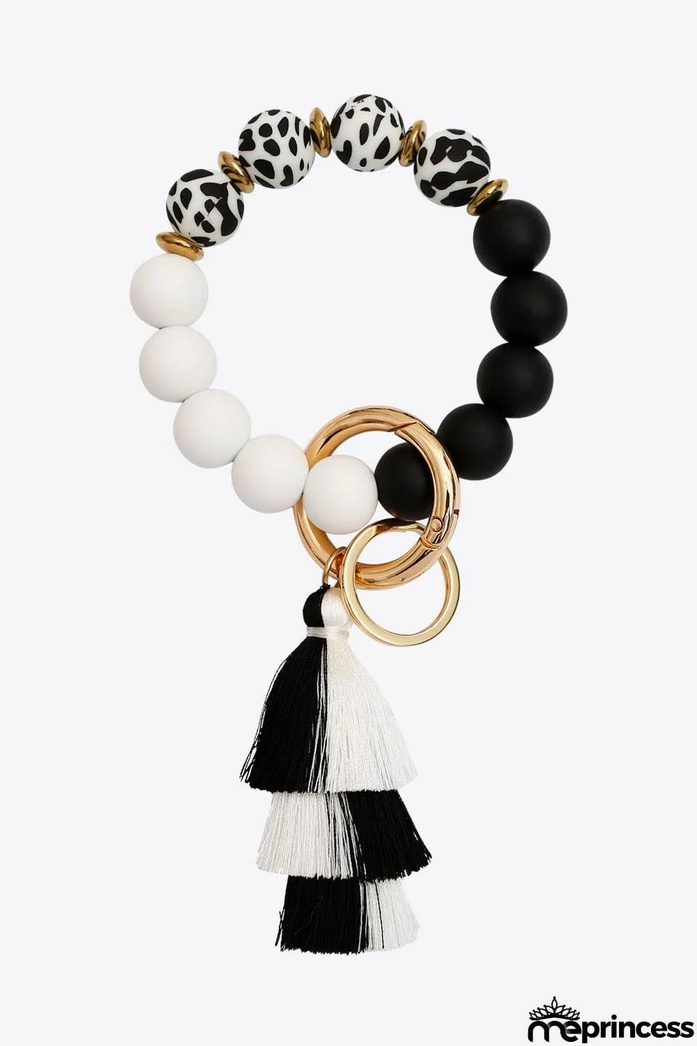 Beaded Keychain with Layered Tassel