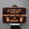 If Money Can't Buy Happiness, Explain Motorcycles And Beers - Metal Tin Signs(8*12Inch/12*16Inch) - Bar