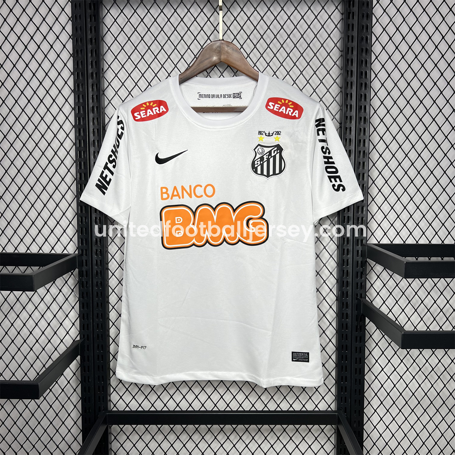 Retro Santos 2012 Centennial Home Jersey with SEARA Sponsor Patch