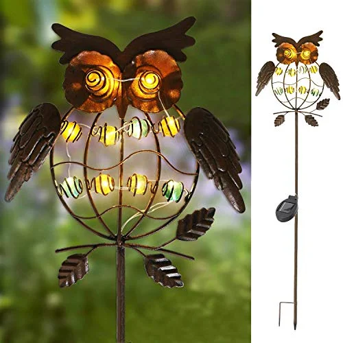 Creative Metal Owl Solar Lights