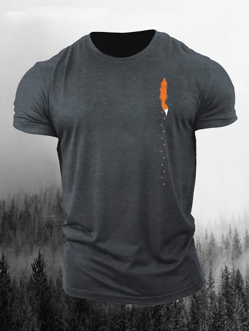 Fox Running Away Printed Men's T-Shirt in  mildstyles
