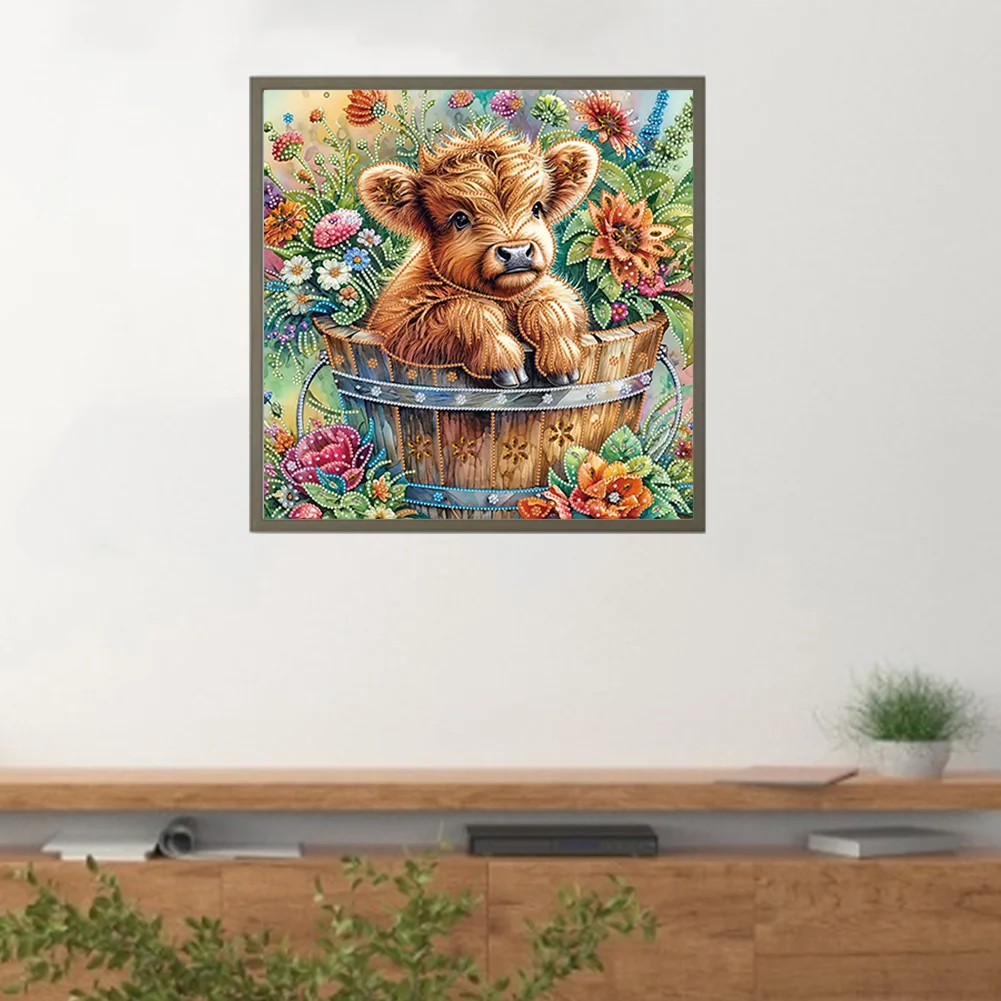 Diamond Painting - Partial Special Shaped Drill - Cow(Canvas|40*40cm)