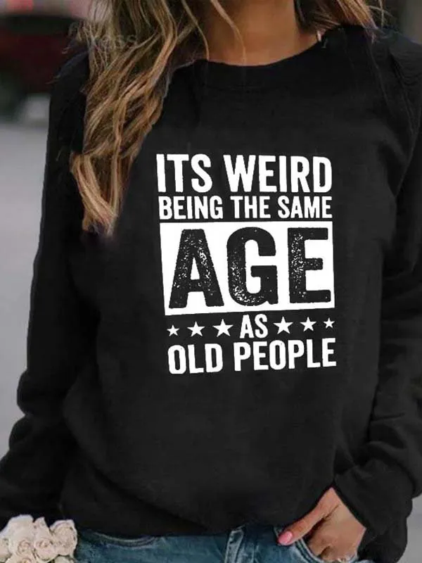 Long Sleeve Crew Neck Letter Casual Sweatshirts