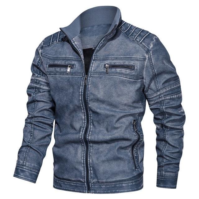 Leather Jacket Men Fashion Top Quality Mens Jackets Casual Faux Leather Moto Jacket
