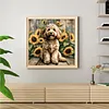 Sunflower Teddy Full 11CT 3 Strands DIY Stamped Cross Stitch Kits 40x40cm Embroidery Needlepoint Starter Kit for Beginners Adults Gift Home Wall Decor